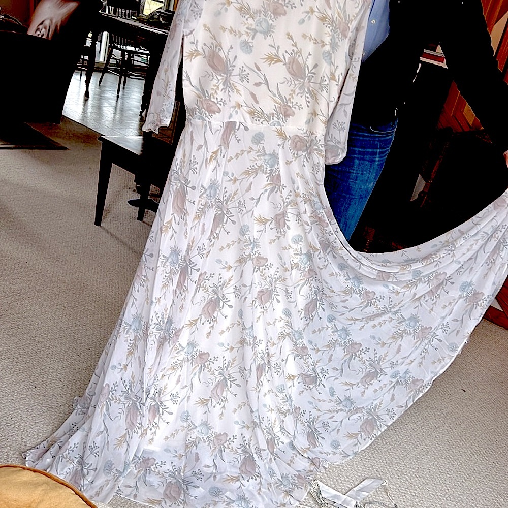 Gown. XL, floor length spring colors, fully lined.